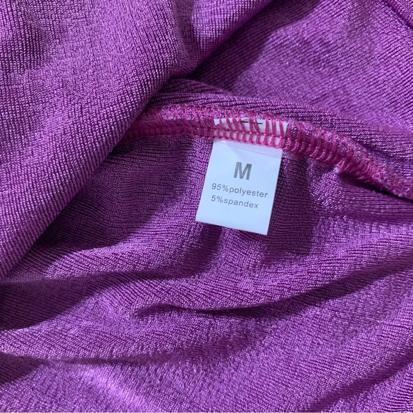 Sleeveless Off Shoulder Ruched Stretch Short Dress Size M color purple - Picture 7 of 10